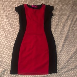 Bodycon red and black dress